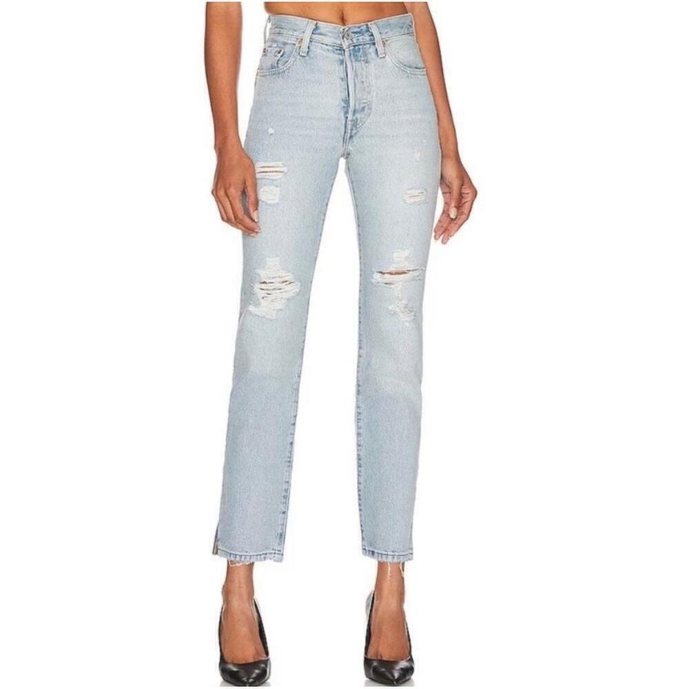 Levi's 501 denim
button fly Jeans side split Straight leg size 32 × 30 Revolve - Picture 3 of 13